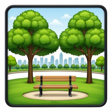 park with benches sticker