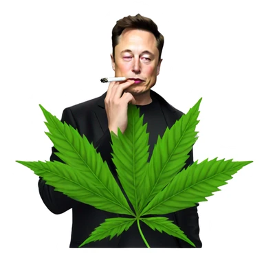 Elon Musk smoking weed sticker