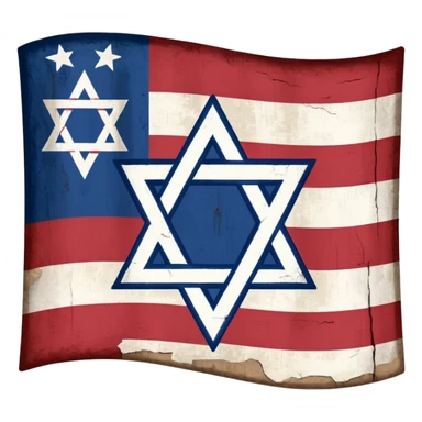 United States flag with a swastika symbol and star of david symbol on the flag sticker