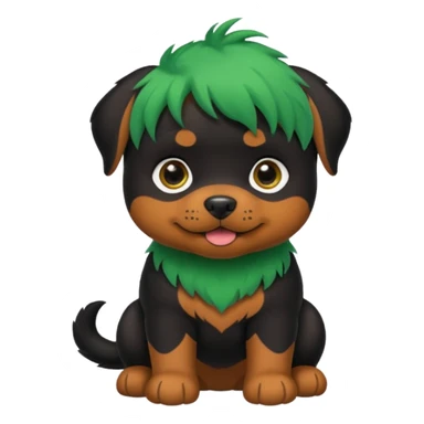 green haired baby rottweiler sticker