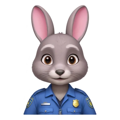 Judy Hopps (gray rabbit with police suit, without a cap) from the Zootopia Disney movie sticker
