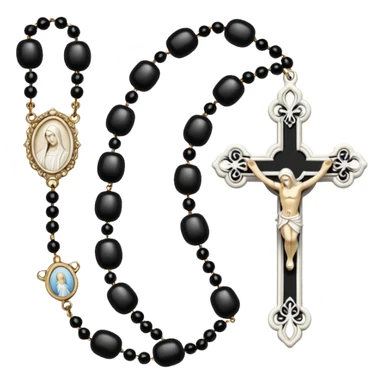 Gothic white rosary with white beads sticker