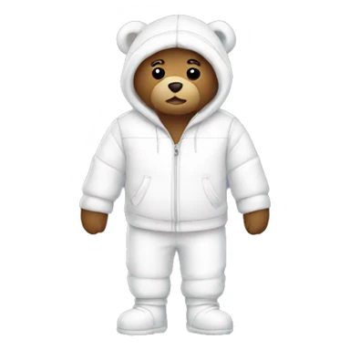 Winter teddy with white outfit sticker