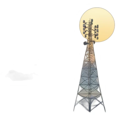 radio tower with signal waves sticker