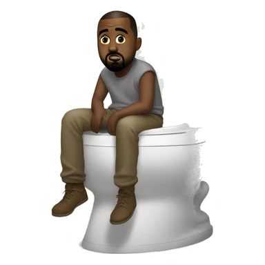 kanye west sitting on a toilet sticker