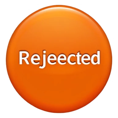 draws a circle around the word "rejected" sticker