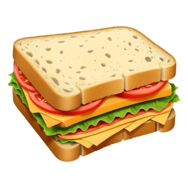 half sliced sandwich with no plate on base sticker