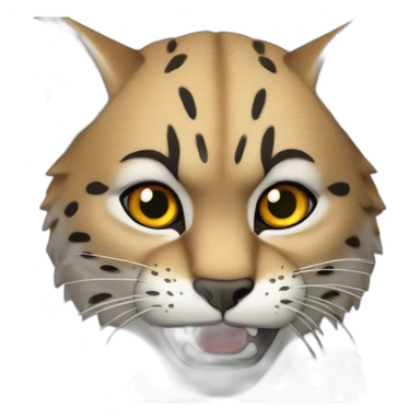 snarling bobcat sticker