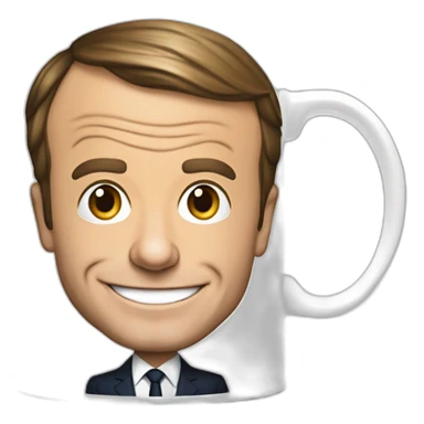 Emmanuel Macron dans uhehehrjfhfjne tasse de thé sticker