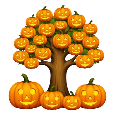 Tree cute Halloween pumpkins with a vibes of autumn sticker
