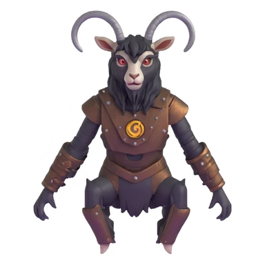 mechanical goatman with metallic textures sticker