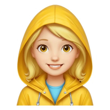 Girl in a yellow rain coat sticker