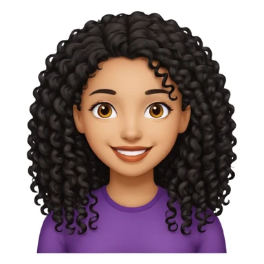 Mixed girl with long dark black curly hair  sticker