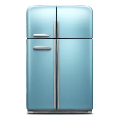 Realistic metallic light blue fridge isolated.  sticker