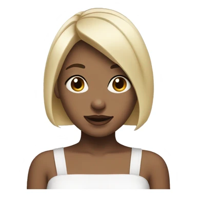 short hair blond girl with white bunny ears sticker