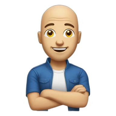 bald man with thumsup and eyes wink sticker