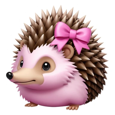 Hedgehog with pink bow sticker