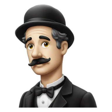Charlie Chaplin toothbrush moustache sticker