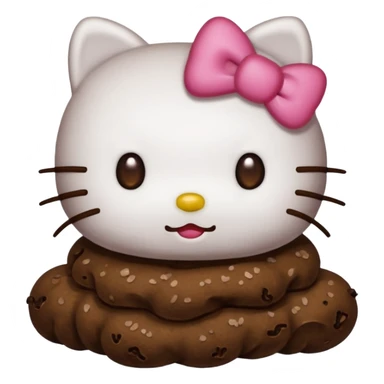 Hello kitty wearing poop sticker