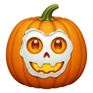 pumpkin with a small round hole in the side, the hole is oozing a thick white substance sticker