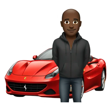 Black man in a Ferrari  sticker
