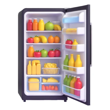 refrigerator with food inside sticker