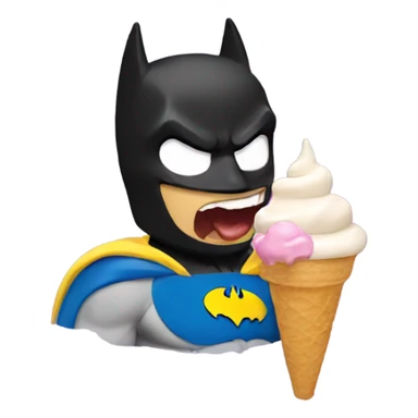 batman licking an ice cream cone sticker