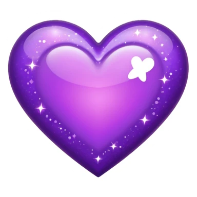 extra saturated purple heart with sparkles sticker