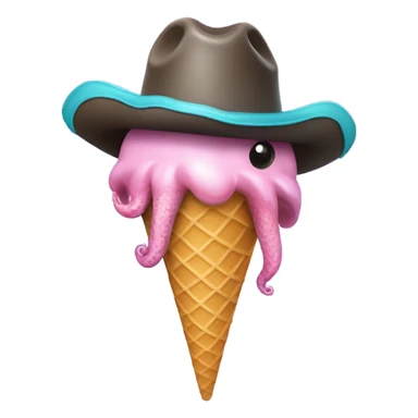 Ice cream cone but instead of ice cream it’s a squid tentacle and it has a cowboy hat sticker