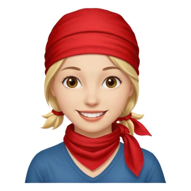 woman with wearing red bandana sticker