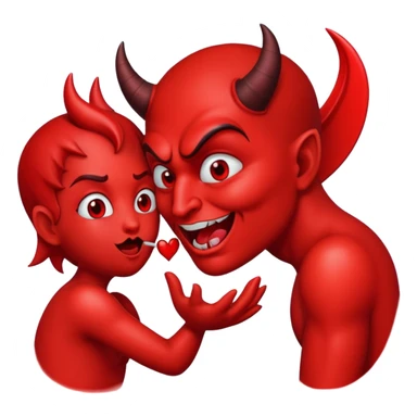 Devil sending a kiss sticker