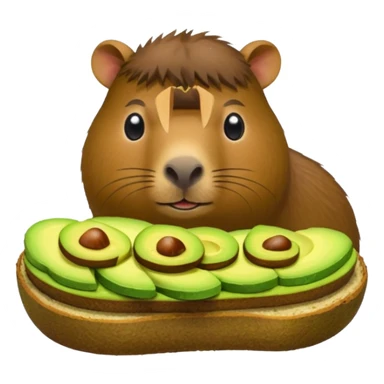 Capybara eating avocado toastc sticker