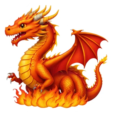 um dragão pegando fogo sticker