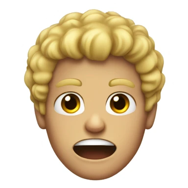 a blonde boy with curly hair red in the face angry sticker