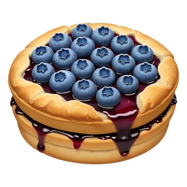 Make an emoji of a blueberry puff (small) that's broken off a bit so you can see the blueberry jam sticker