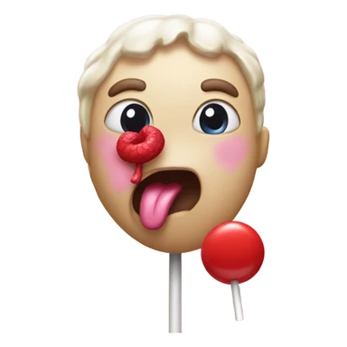 A tongue licking a lollipop  sticker