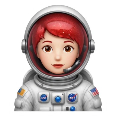 red glitter astronaut sticker
