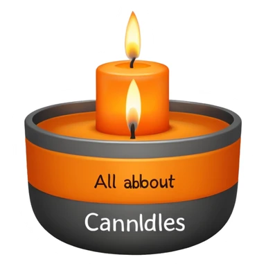“Create a simple, modern logo of a candle flame above a small bowl-shaped holder. Use a clean, minimal design with an orange flame and a dark gray holder. Beneath the logo, include the text ‘All about candles’ in a friendly, rounded font. Keep the overall style clean, warm, and approachable.” sticker