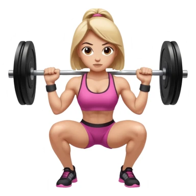 girl doing barbell squat sticker