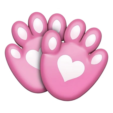 two puppy paws with a white heart on the pad sticker