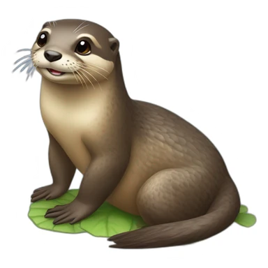 Loutre sur tortue sticker