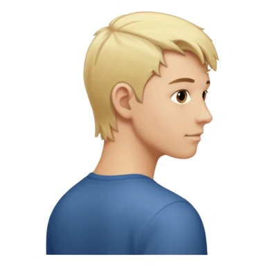 young man with blond hair turning back sticker