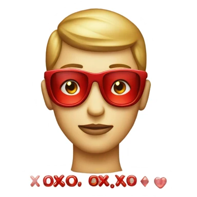 “XOXO” in sparkly red font sticker