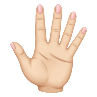 minimalist hand emoji with index, middle, and pinky fingers up, thumb and ring fingers folded, iPhone style, smooth lines, clean shape, inspired by rock hand emoji but different sticker