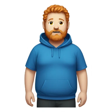 Fat guy wearing a blue hoodie and has ginger hair and beard sticker