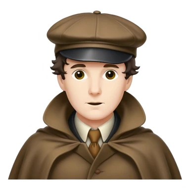 sherlock holmes wearing a deerstalker hat and an Inverness cape sticker