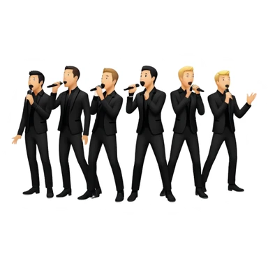 Five silhouettes of singing guys for 'I Want It That Way' by Backstreet Boys sticker