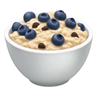 oatmeal in a bowl topped with blueberries and dark chocolate sticker