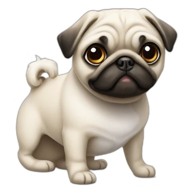 Pug and white Maltese  sticker