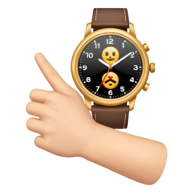 Just the finger like in the 4 picture but the watch on top of the sleeve, literally this emoji (👈) but with a Watch and a sleeve sticker